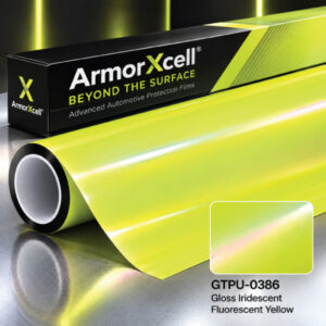 glossy iridescent fluorescent yellow 0386 color roll lq