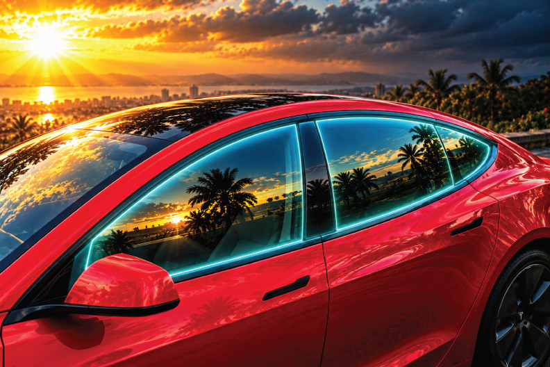 side window protection epu film tesla 3